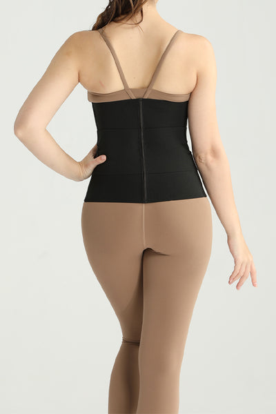 Three Segmented Black Hook And Eye Corset Waist Trainer