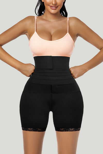 Double compression waist trainer with belt and zipper-atbuty – Atbuty