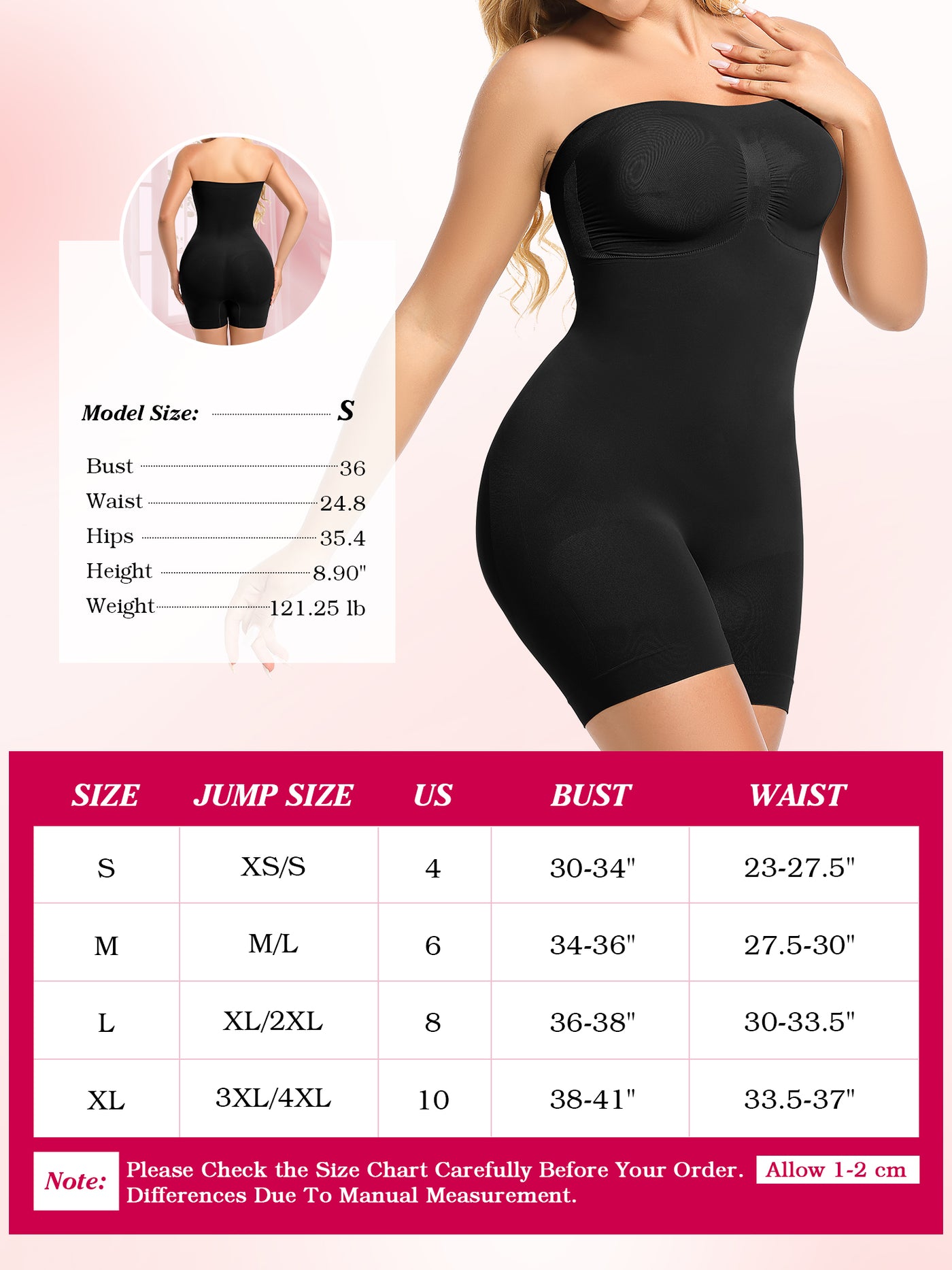 Strapless Bodysuit Seamless Sculpt Shapewear Tummy Control Body Shaper with Removable Straps