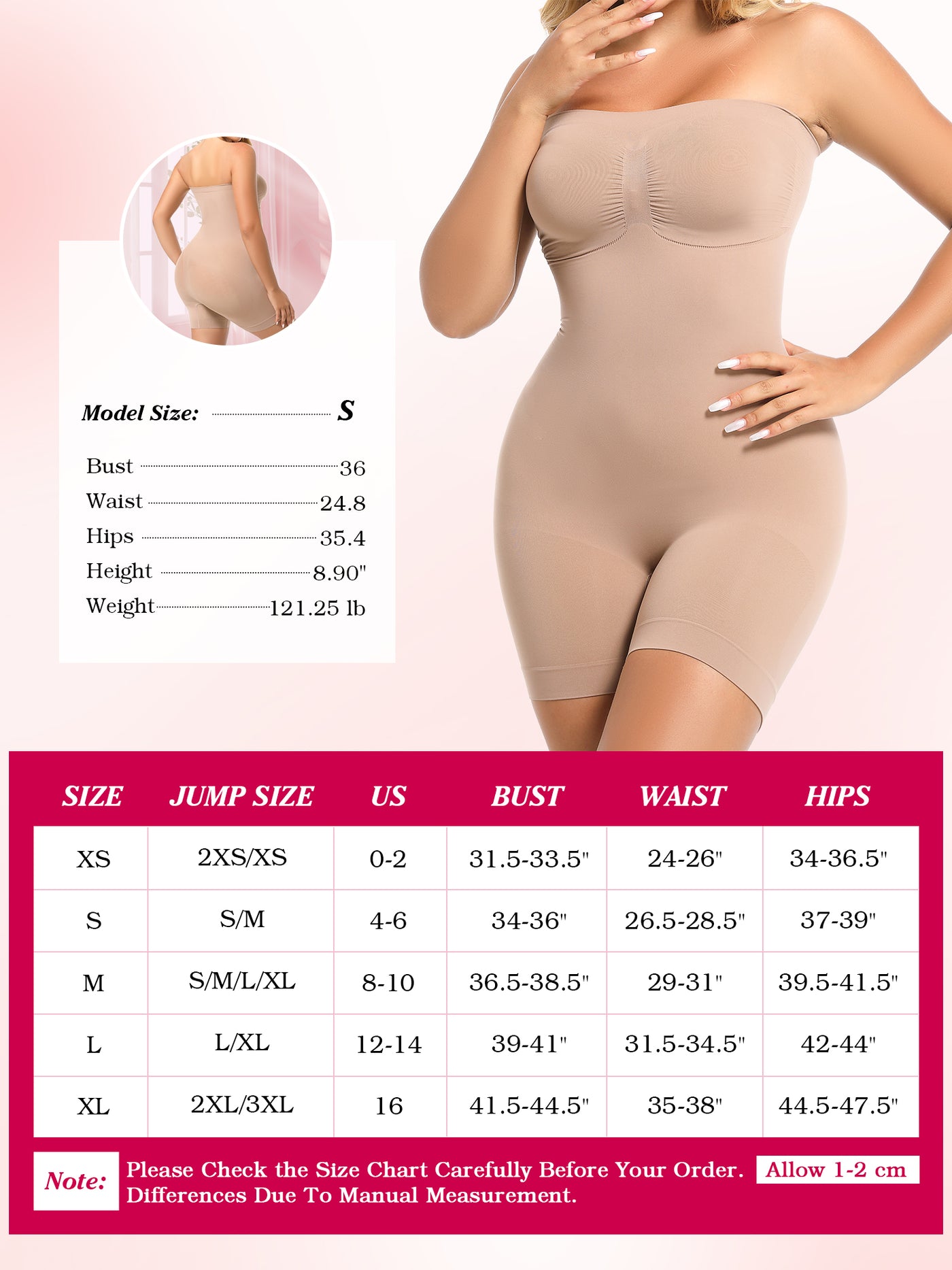 Strapless Bodysuit Seamless Sculpt Shapewear Tummy Control Body Shaper with Removable Straps