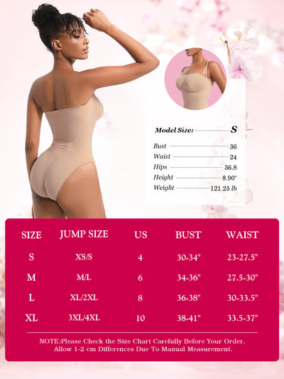 Strapless Shortie Bodysuit Seamless Sculpt Shapewear Tummy Control Body Shaper with Removable Straps