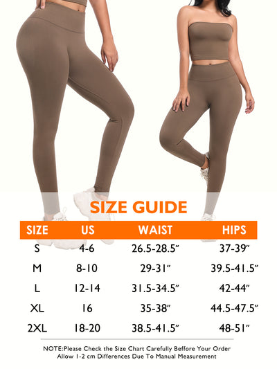 Atbuty Shapewear Leggings Tummy Control Contour Nylon High Waisted Shapewear Thigh Slimming Body Shaper