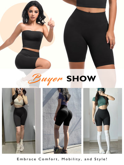 Atbuty Shapewear Leggings Tummy Control Contour Nylon High Waisted Shapewear Thigh Slimming Body Shaper