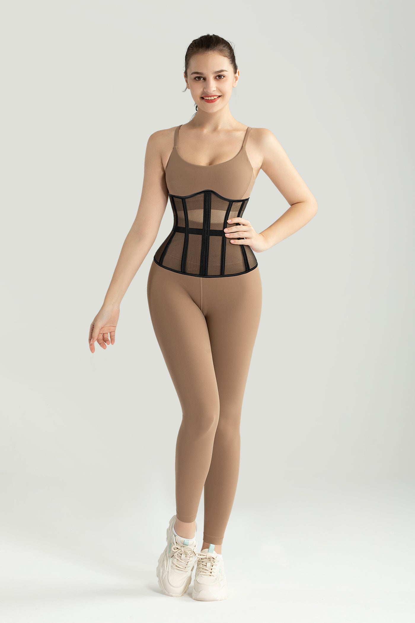 Women's Plastic Boned Hourglass Lace up Shapewear Corset